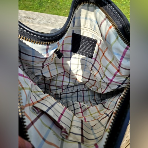 Vintage COACH Legacy Bleecker Felicia Anniversary Tattersall Leather 11424 Black - Picture 10 of 11